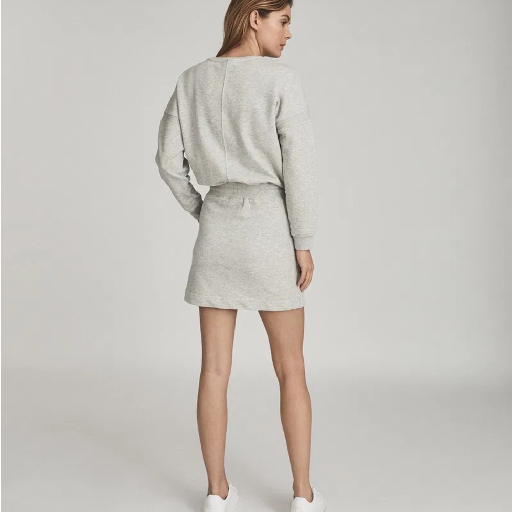 Reiss Jetta Mini Sweatshirt Dress In Gray - Picture 6 of 7